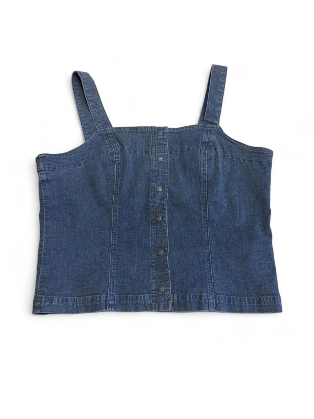 Vintage Y2K Harley Davidson Denim Crop Top Women's Medium Moto Biker Festival